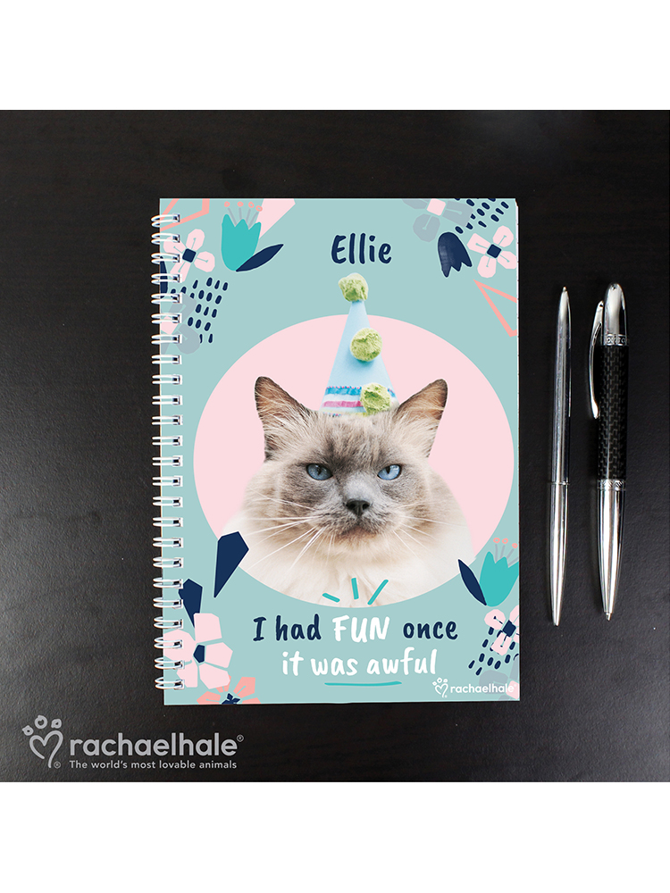 Personalised Rachael Hale 'I Had Fun Once' Cat A5 Notebook