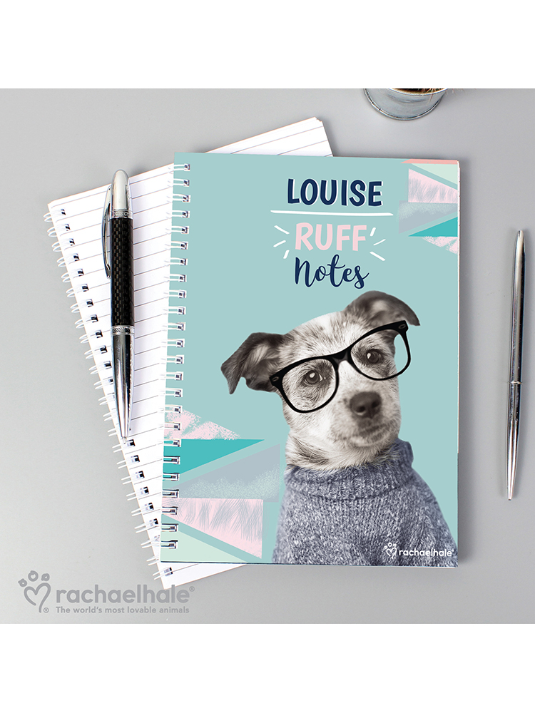 Personalised Rachael Hale 'Ruff Notes' Dog A5 Notebook