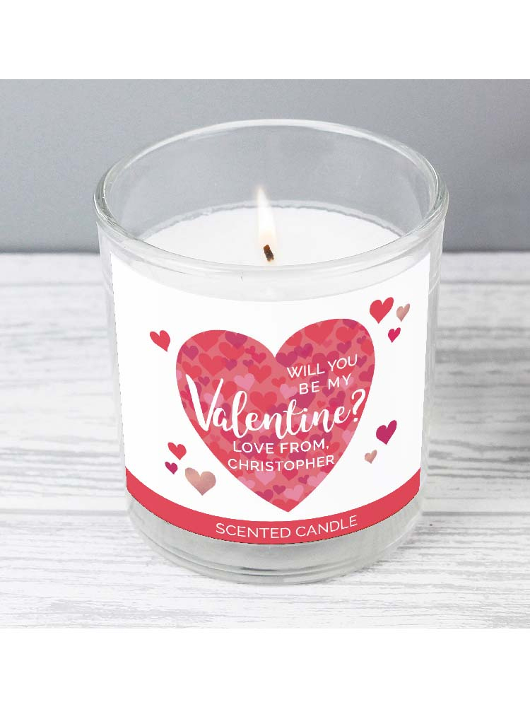 Personalised Valentine's Day Confetti Hearts Scented Jar Candle