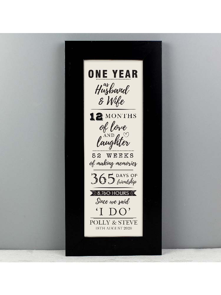 Personalised 1st Anniversary Letterbox Frame