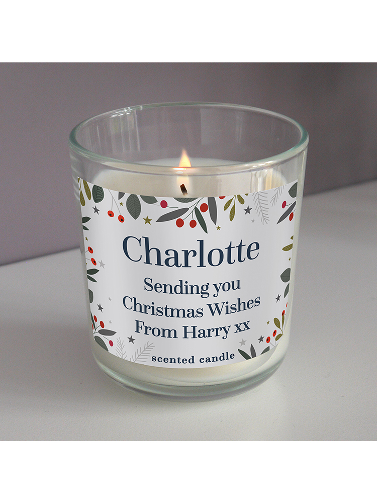 Personalised Festive Christmas Scented Jar Candle