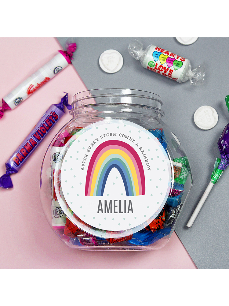 Personalised Rainbow Sweet Jar