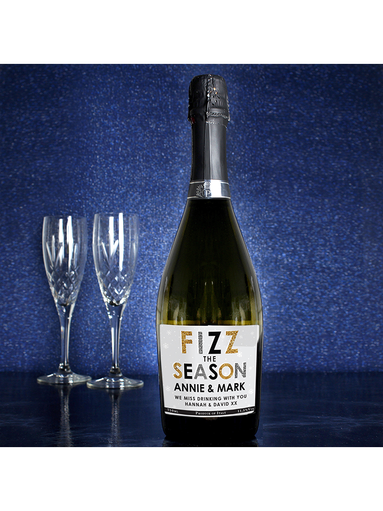 Personalised Fizz The Season Bottle of Prosecco