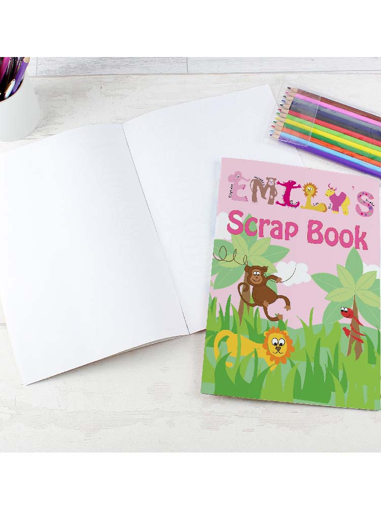 Personalised Pink Animal Alphabet Scrap Book