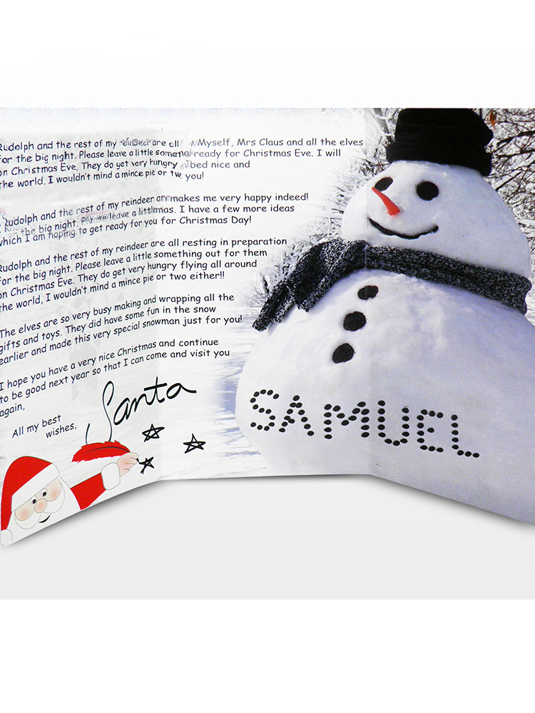 Personalised Snowman Letter From Santa