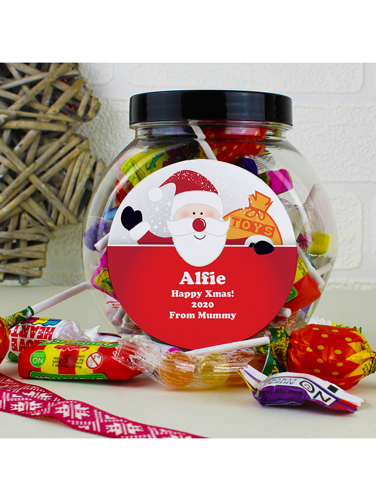 Personalised Santa Round Sweet Jar