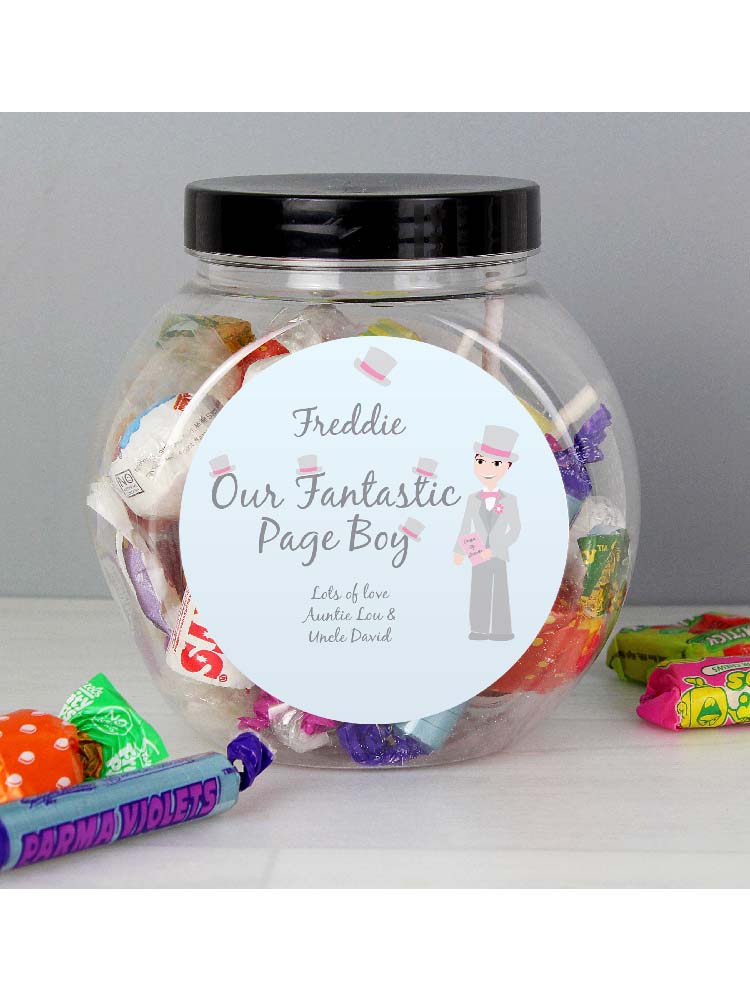 Personalised Fabulous Pageboy Sweet Jar