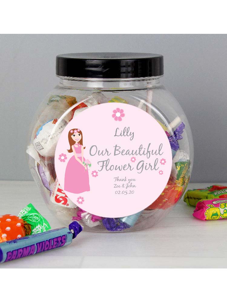 Personalised Fabulous Flowergirl Sweet Jar