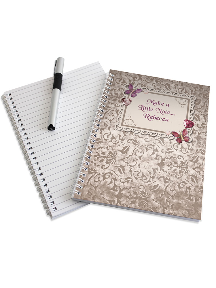 Personalised Butterfly Gem A5 Notebook