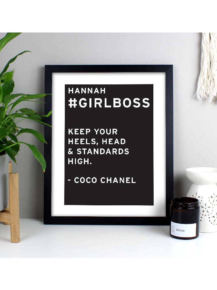 Personalised Typography Black Framed Print