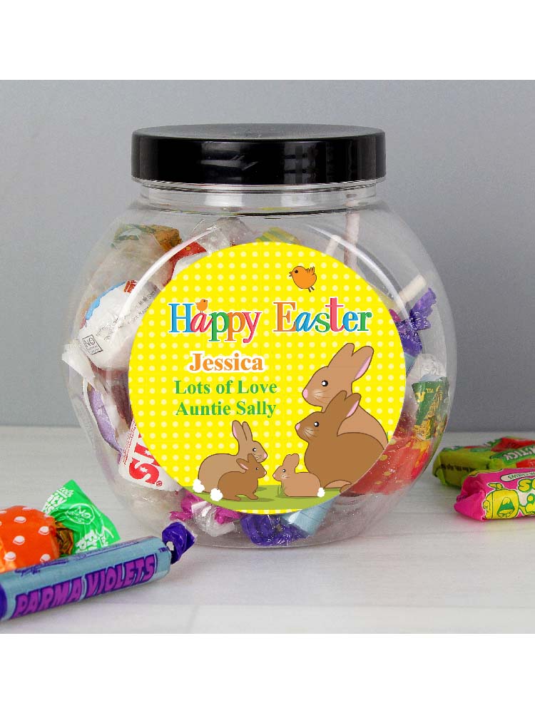 Personalised Easter Bunny Sweet Jar