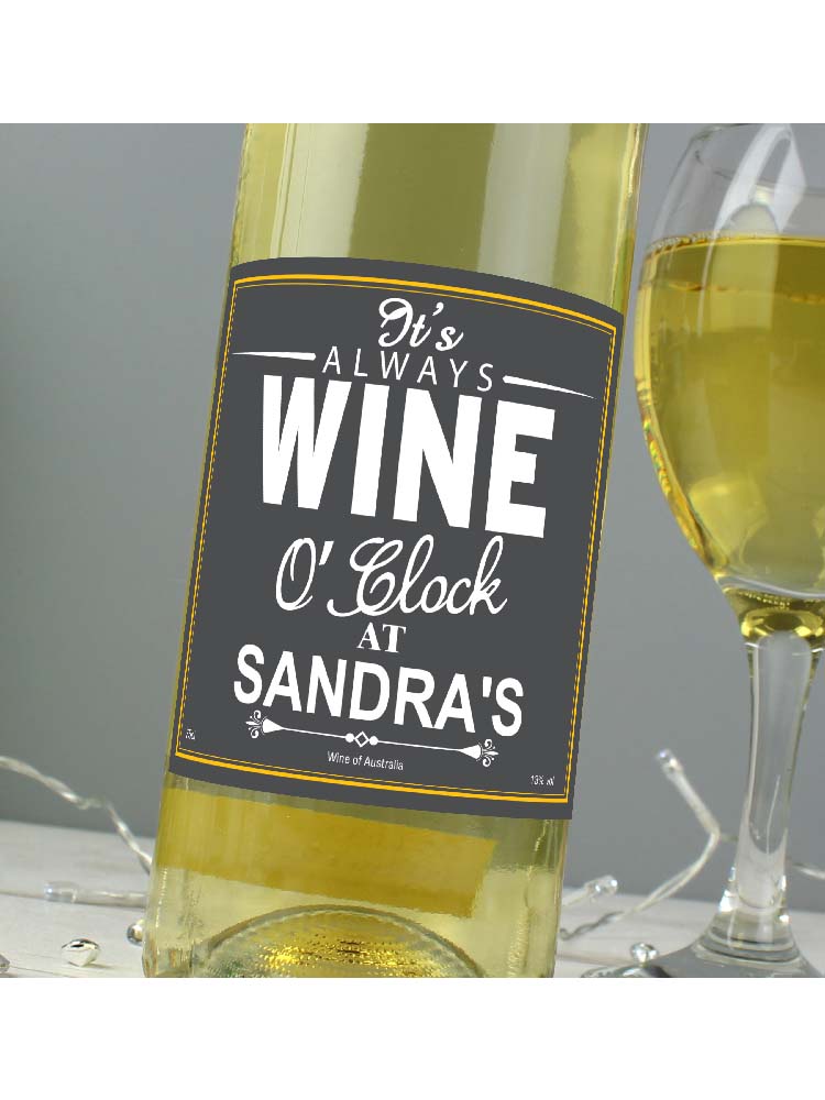 Personalised Wine O'Clock White Wine