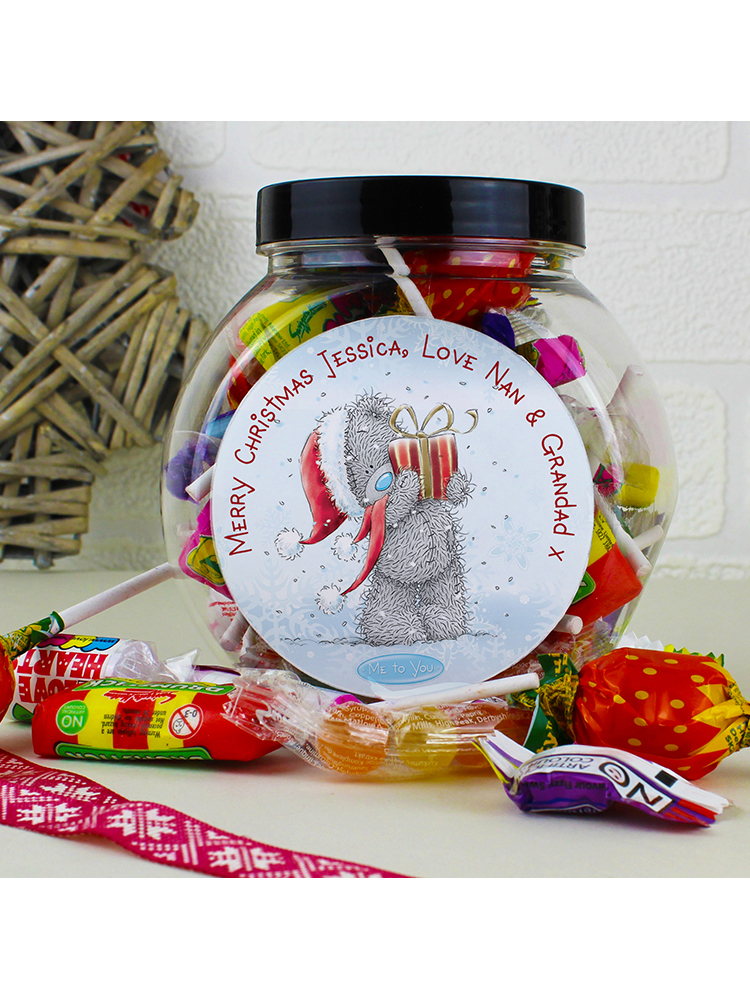 Personalised Me To You Christmas Sweet Jar