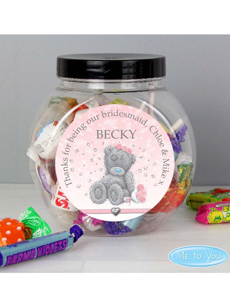 Personalised Me To You Bridesmaid Wedding Sweet Jar