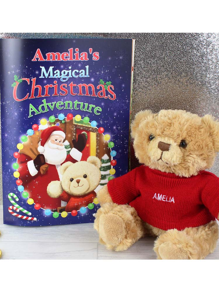 Personalised Magical Christmas Adventure Story Book and Personalised Teddy Bear