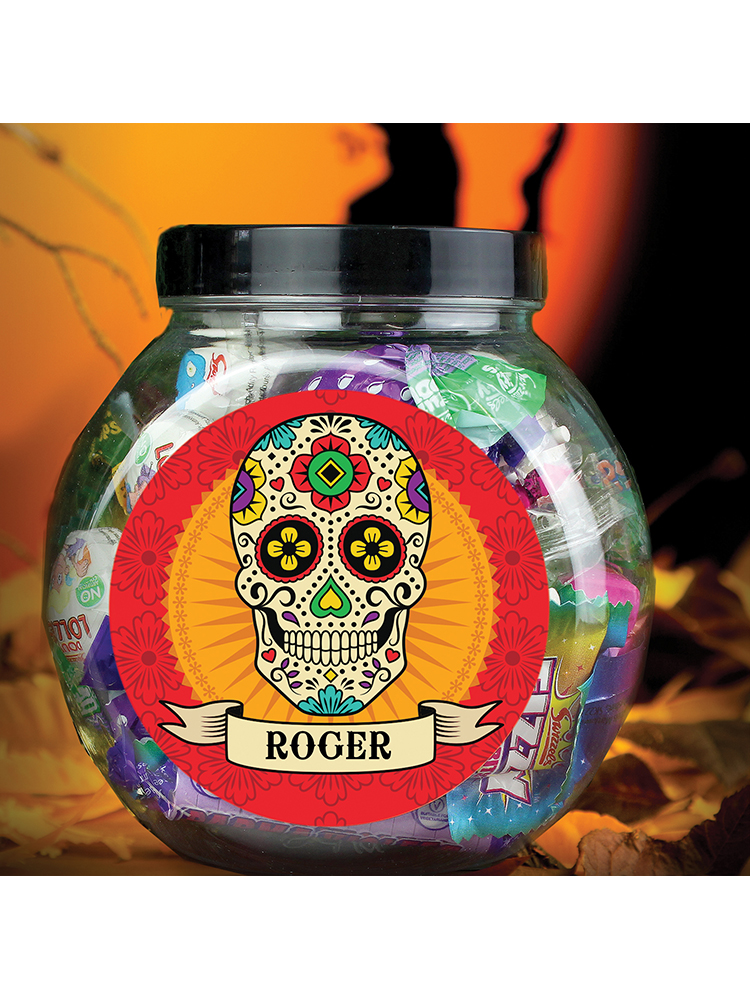 Personalised Sugar Skull Sweet Jar