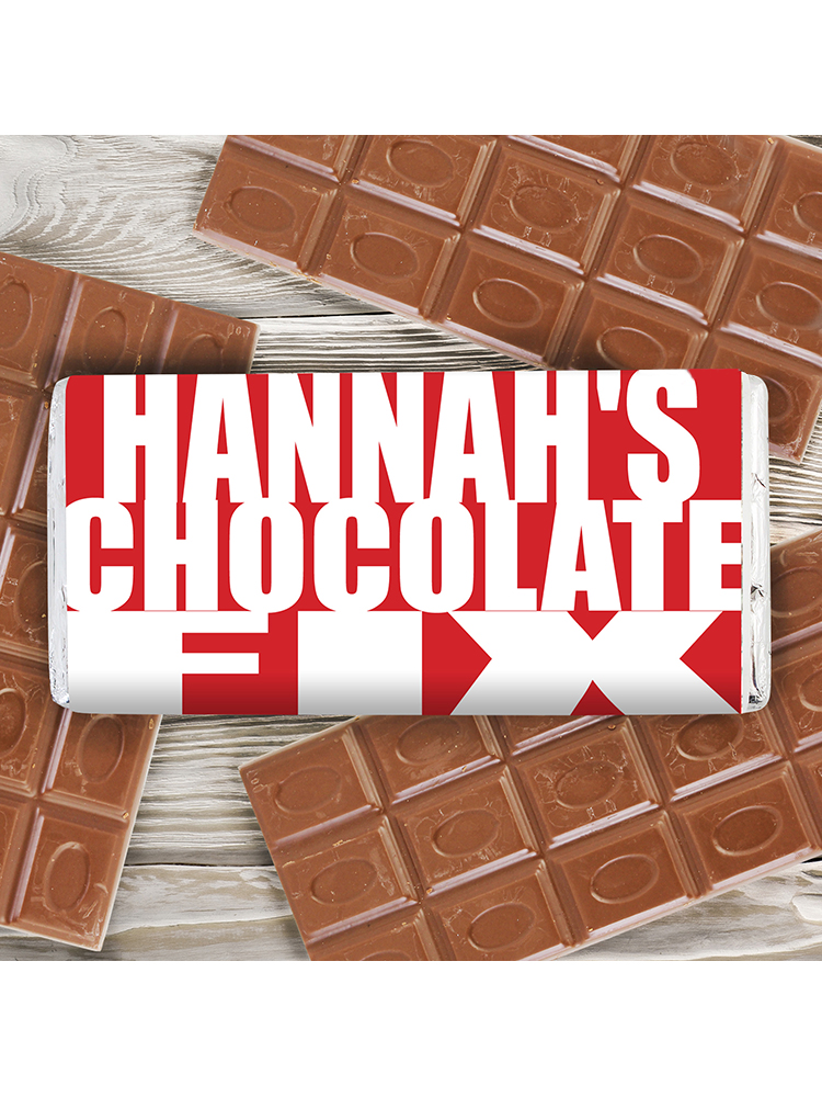 Personalised Chocolate Fix Milk Chocolate Bar Novelties (Parties) Direct Ltd