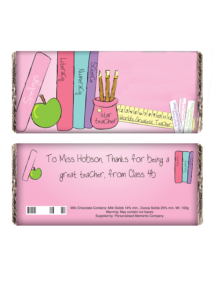 Personalised Teachers Female Milk Chocolate Bar