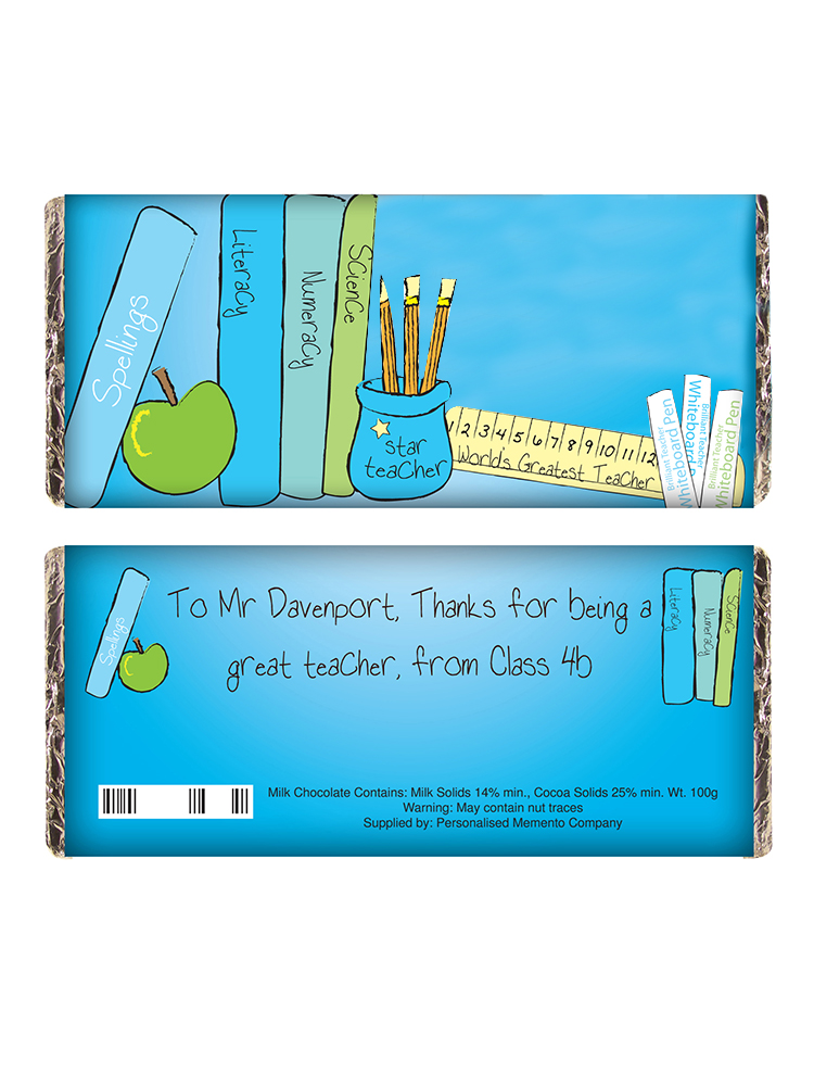 Personalised Teachers Male Milk Chocolate Bar