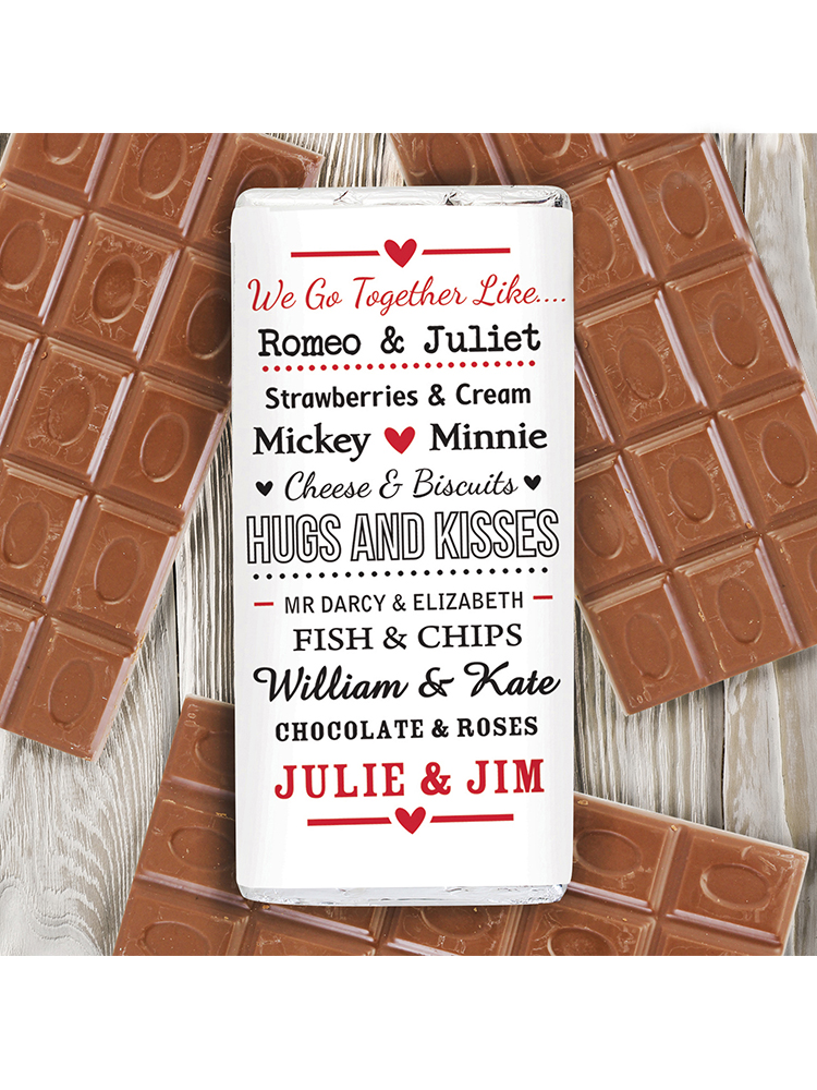 Personalised We Go Together Like.... Milk Chocolate Bar