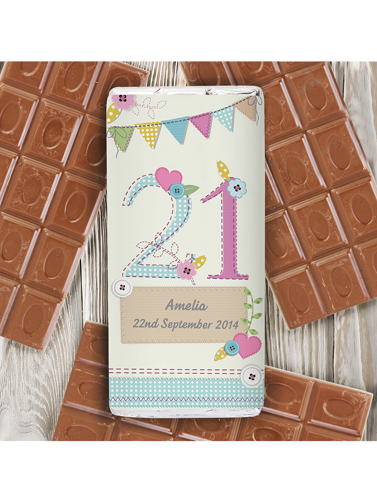 Personalised Birthday Craft Milk Chocolate Bar