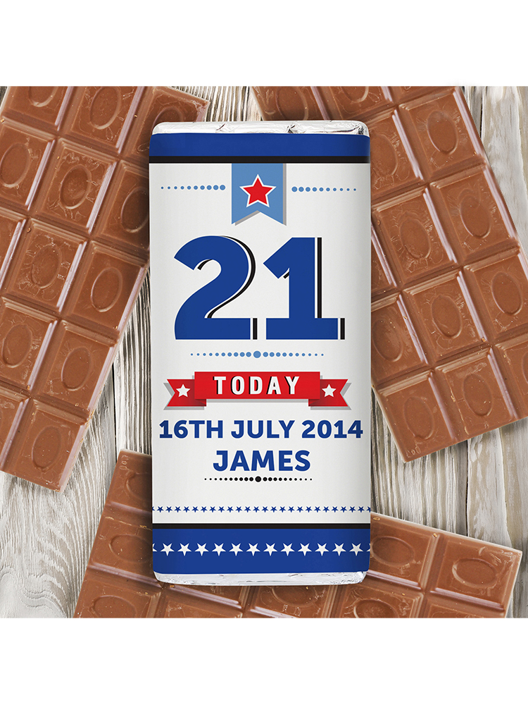 Personalised Birthday Star Milk Chocolate Bar