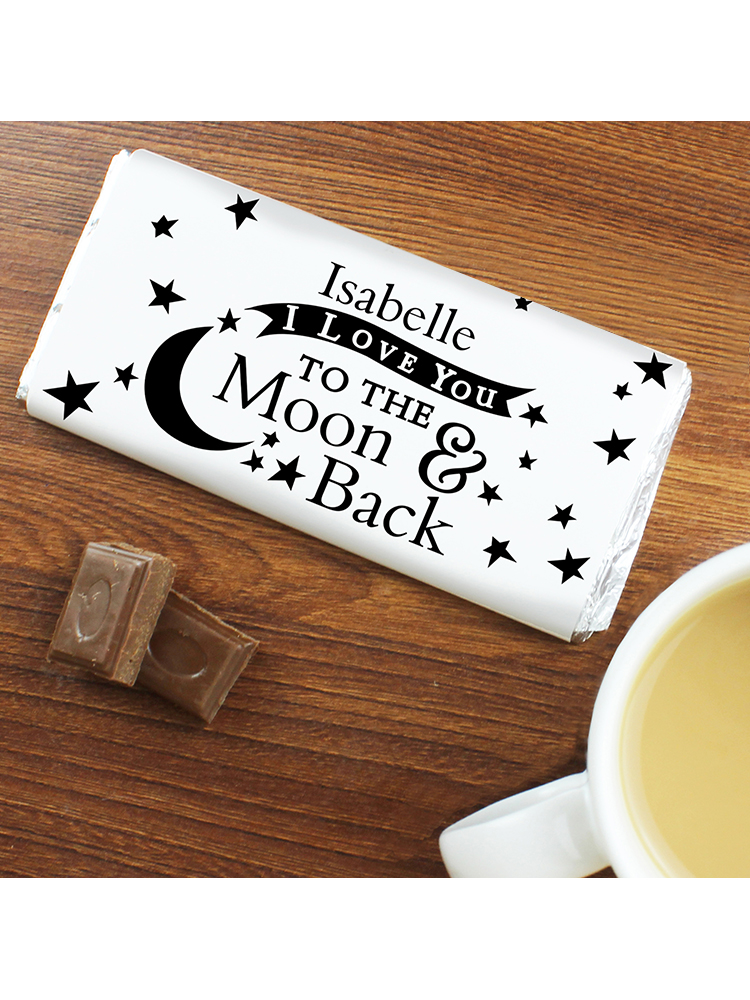 Personalised To the Moon and Back... Milk Chocolate Bar
