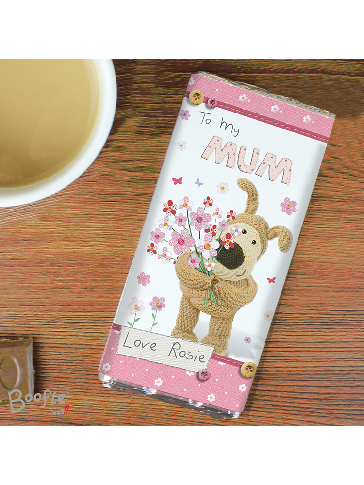 Personalised Boofle Flowers Milk Chocolate Bar