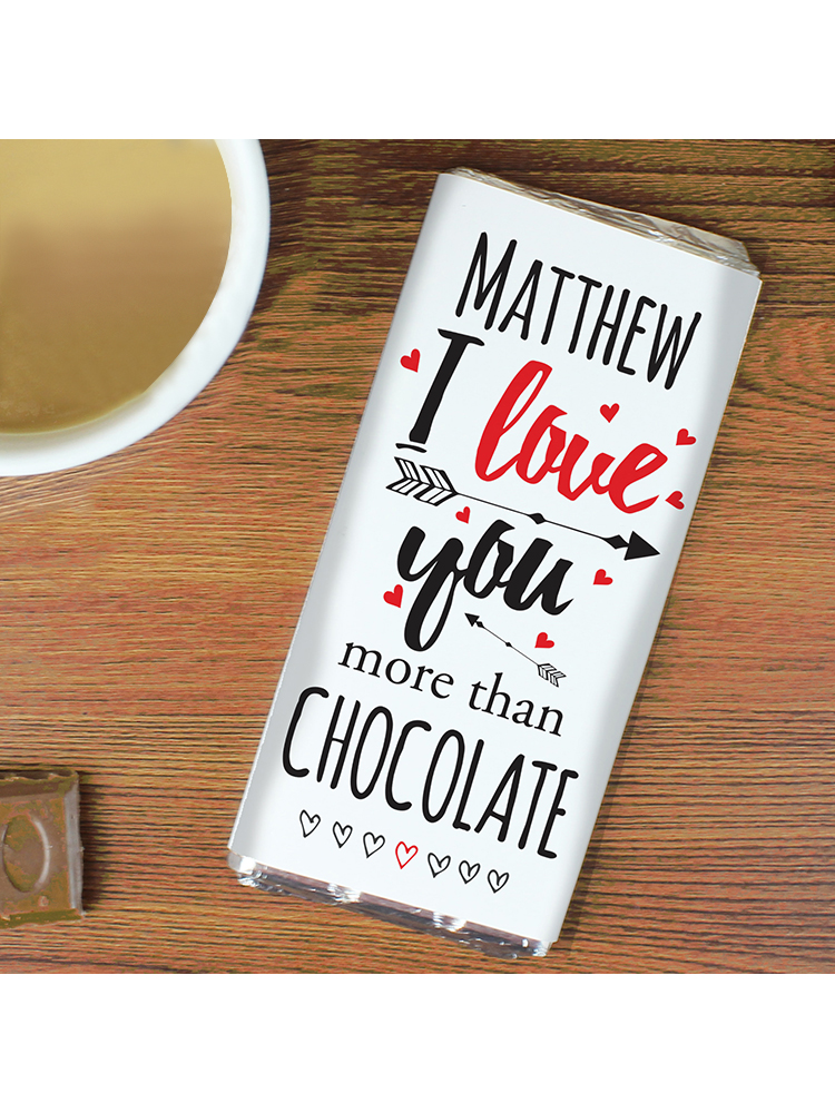 Personalised I Love You More Than... Milk Chocolate Bar