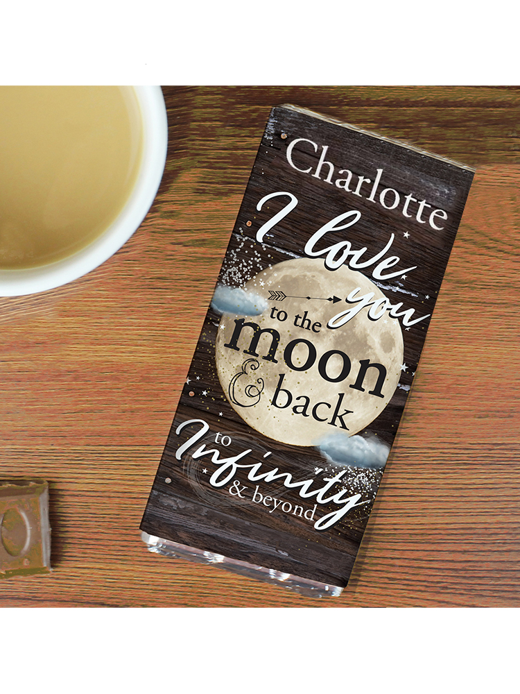 Personalised To the Moon & Infinity... Milk Chocolate Bar