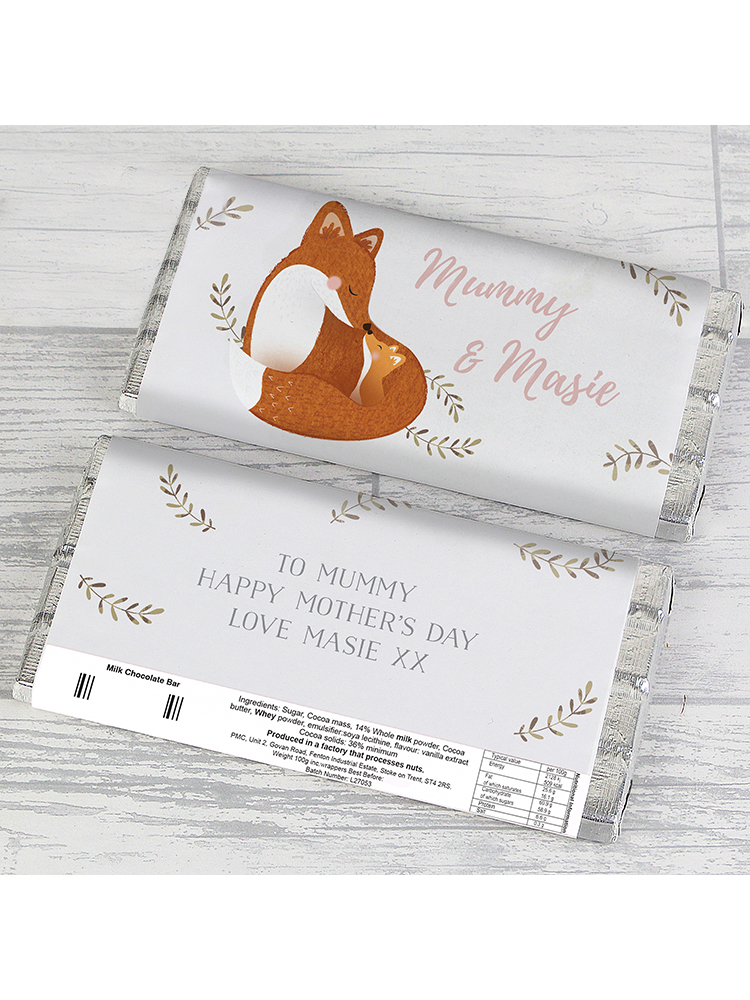 Personalised Mummy and Me Fox Chocolate Bar