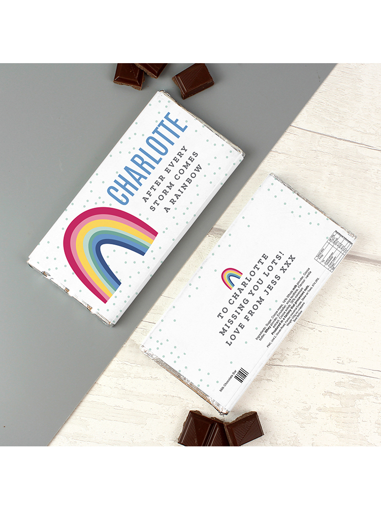 Personalised Rainbow Milk Chocolate Bar