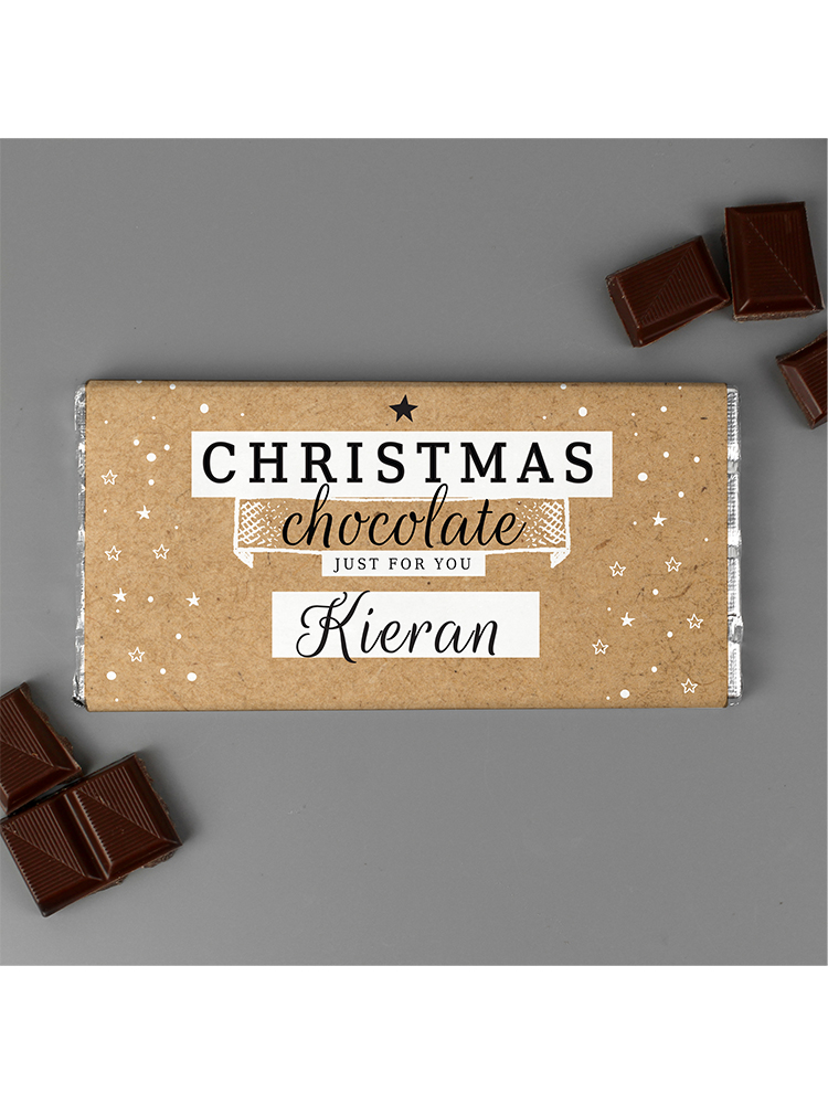 Personalised Christmas Milk Chocolate Bar