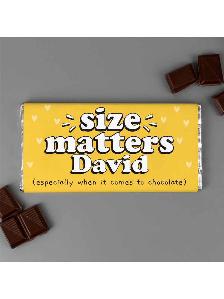 Personalised Size Matters Milk Chocolate Bar