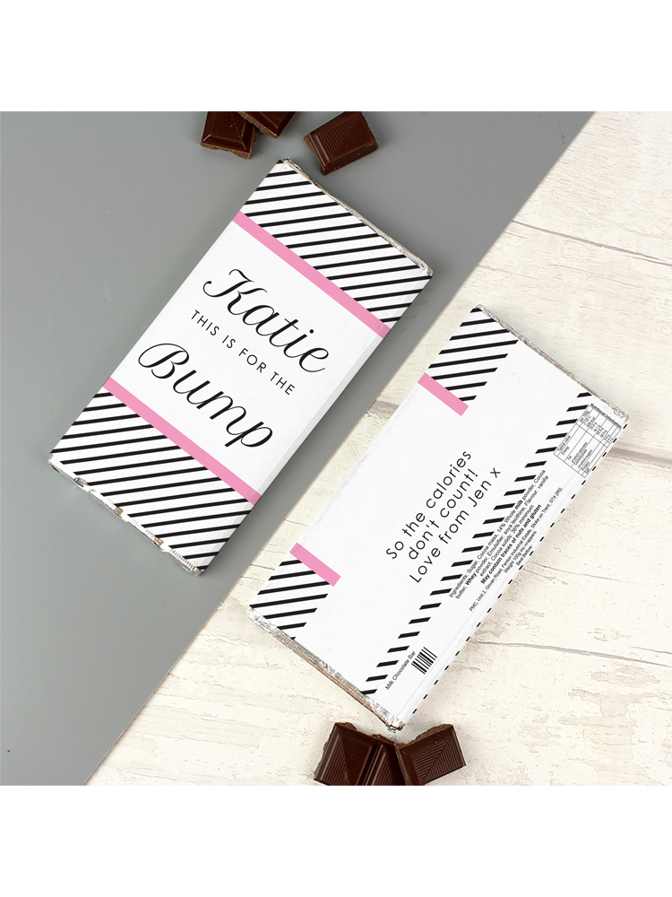 Personalised For The Bump Milk Chocolate Bar