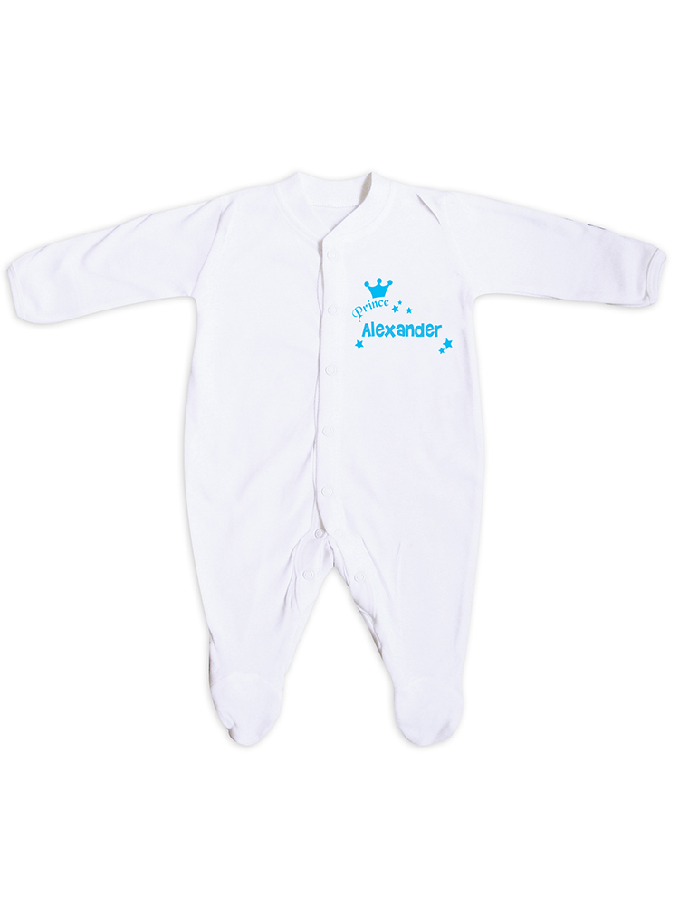 Personalised Little Prince Babygrow 0-3 Months