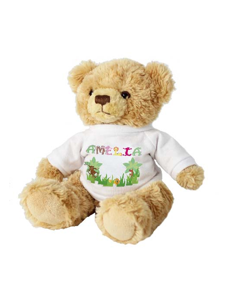 Personalised Pink Animal Alphabet Teddy Bear