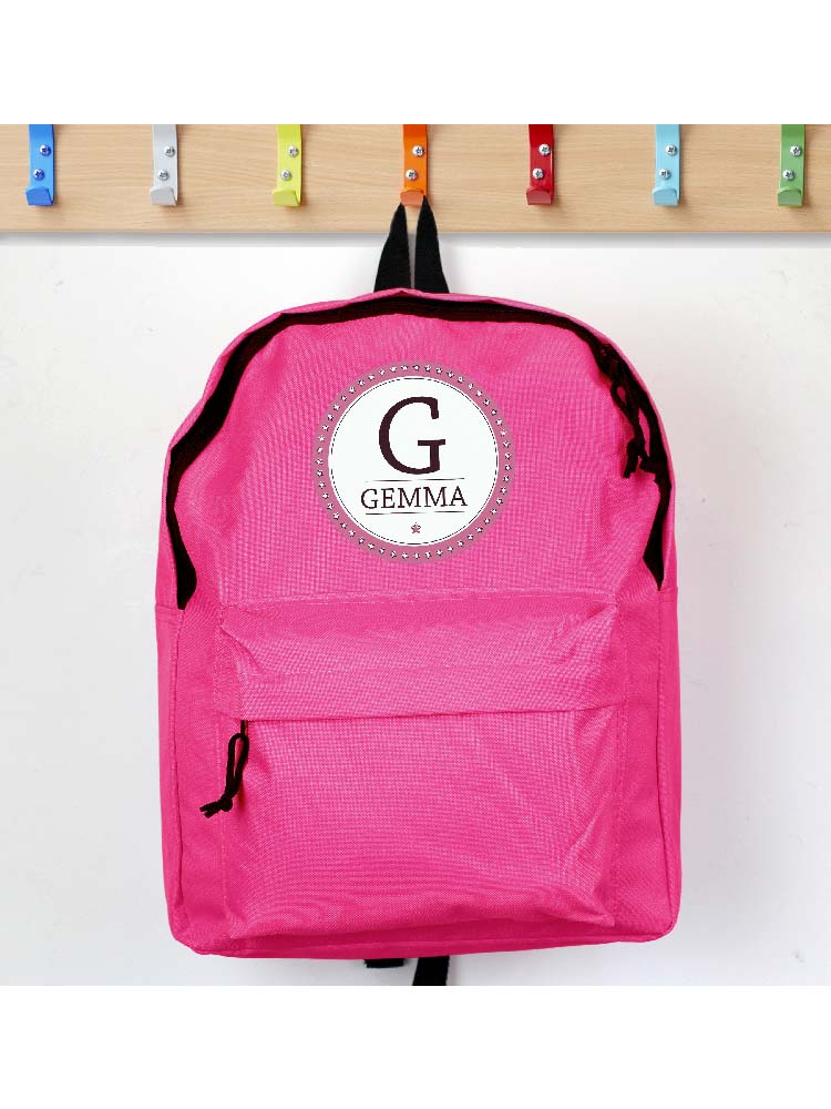 Personalised Star Name Pink Backpack