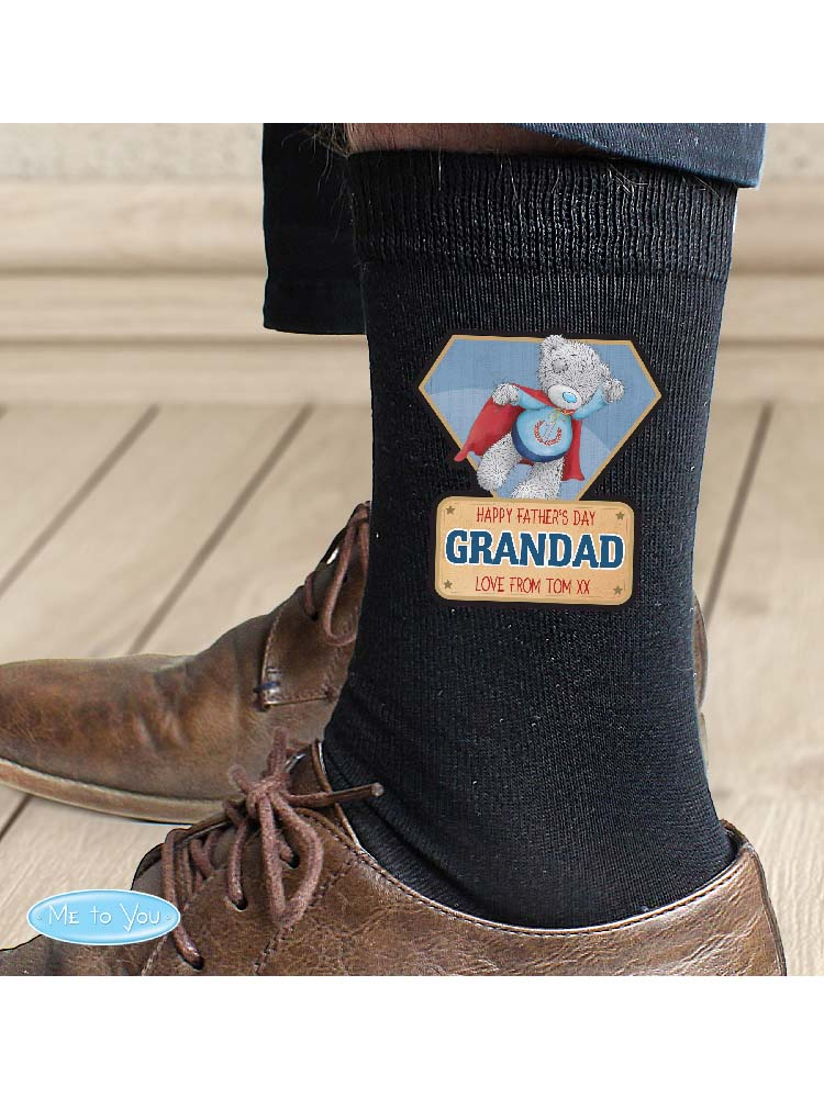 Personalised Me To You Super Hero Mens Socks