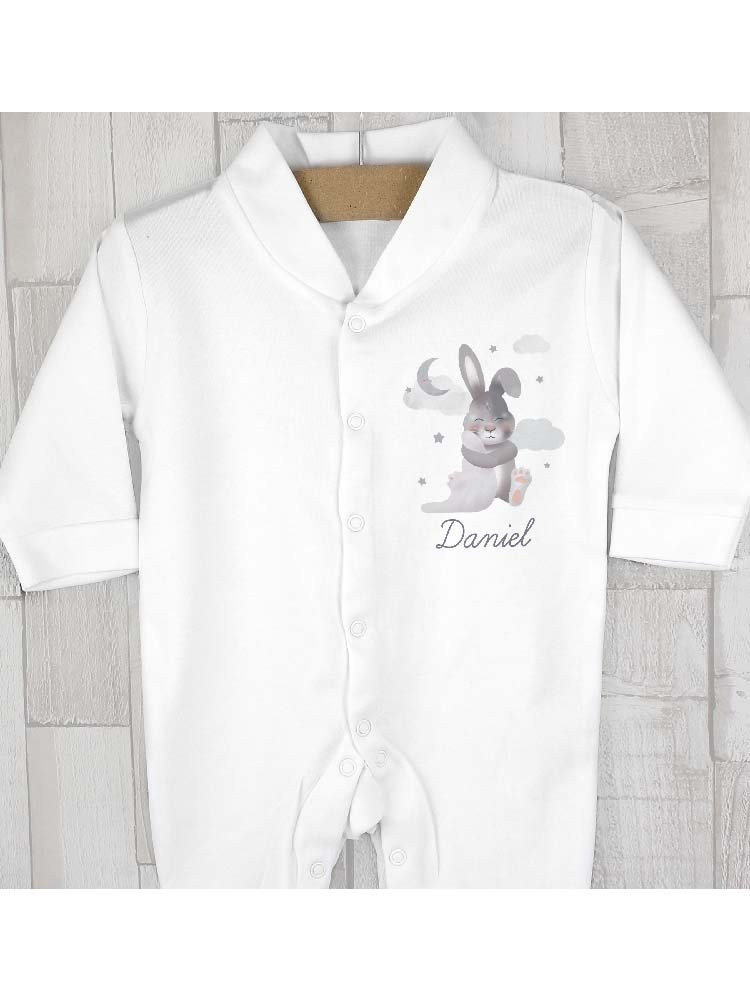 Personalised Baby Bunny Babygrow 0-3 months