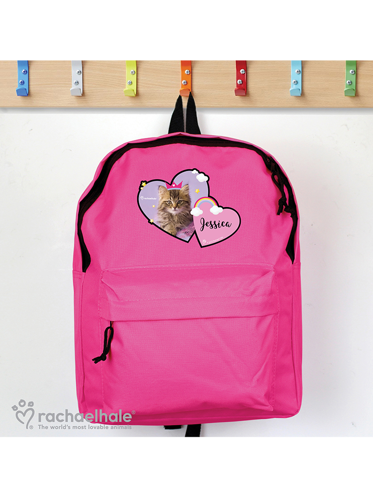 Personalised Rachael Hale Cute Cat Pink Backpack