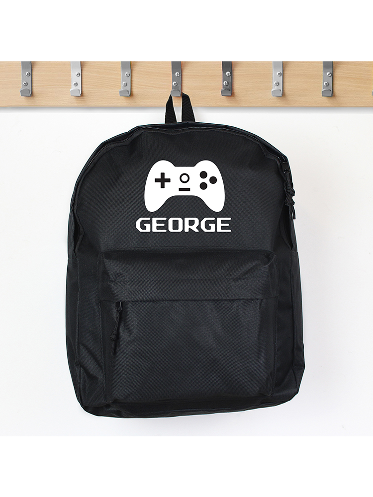 Personalised Gaming Black Backpack