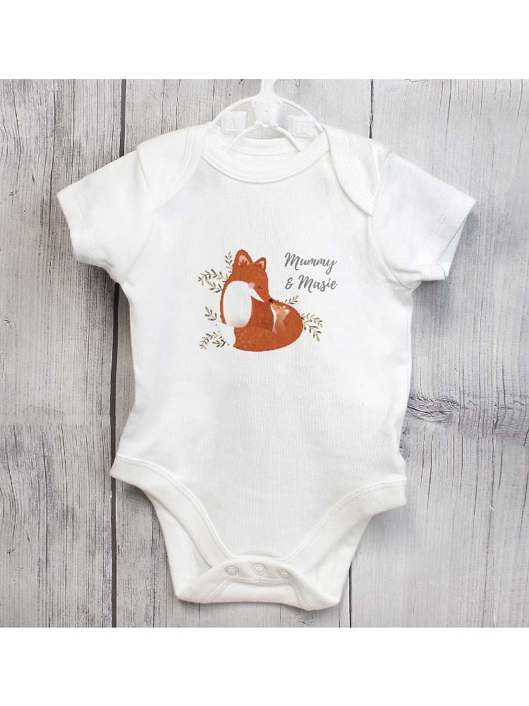 Personalised Mummy and Me Fox 0-3 Months Baby Vest