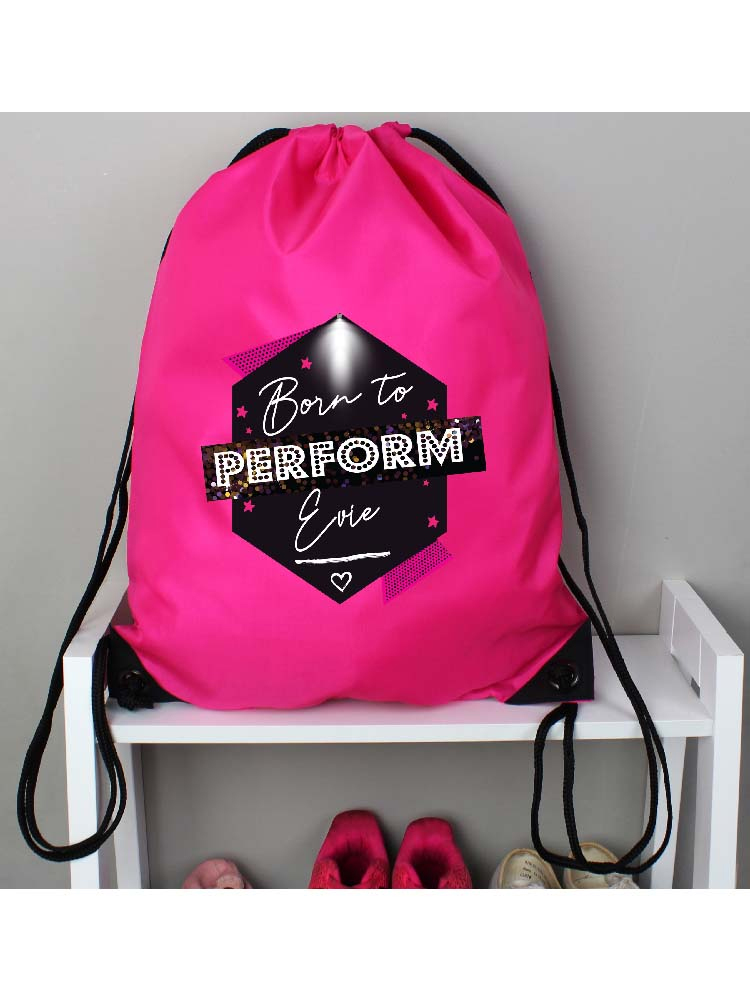 Personalised 'Born to Perform' Pink Kit Bag