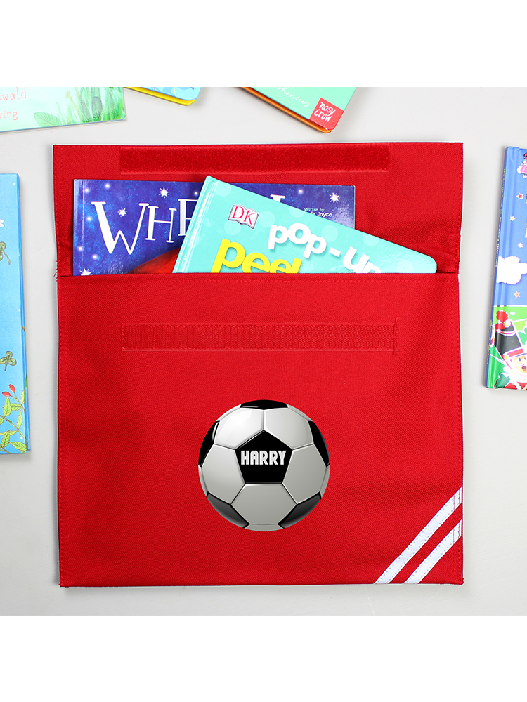 Personalised Football Red Book Bag