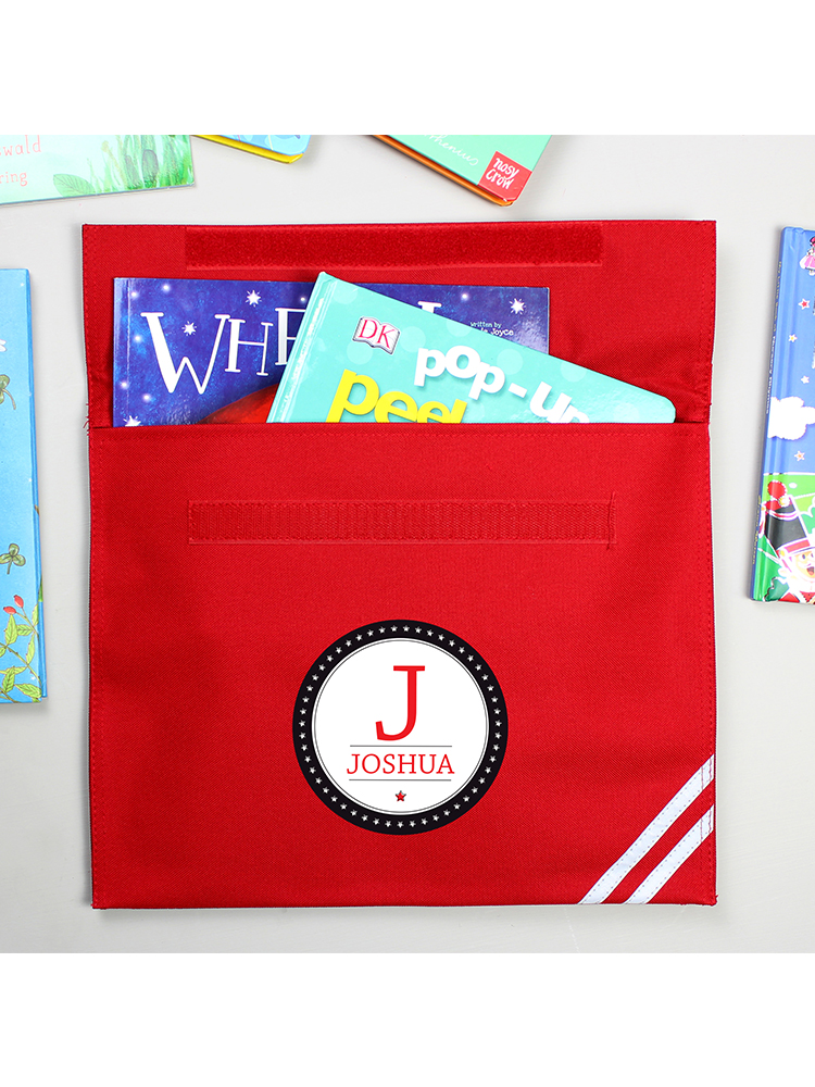 Personalised Initial Red Book Bag