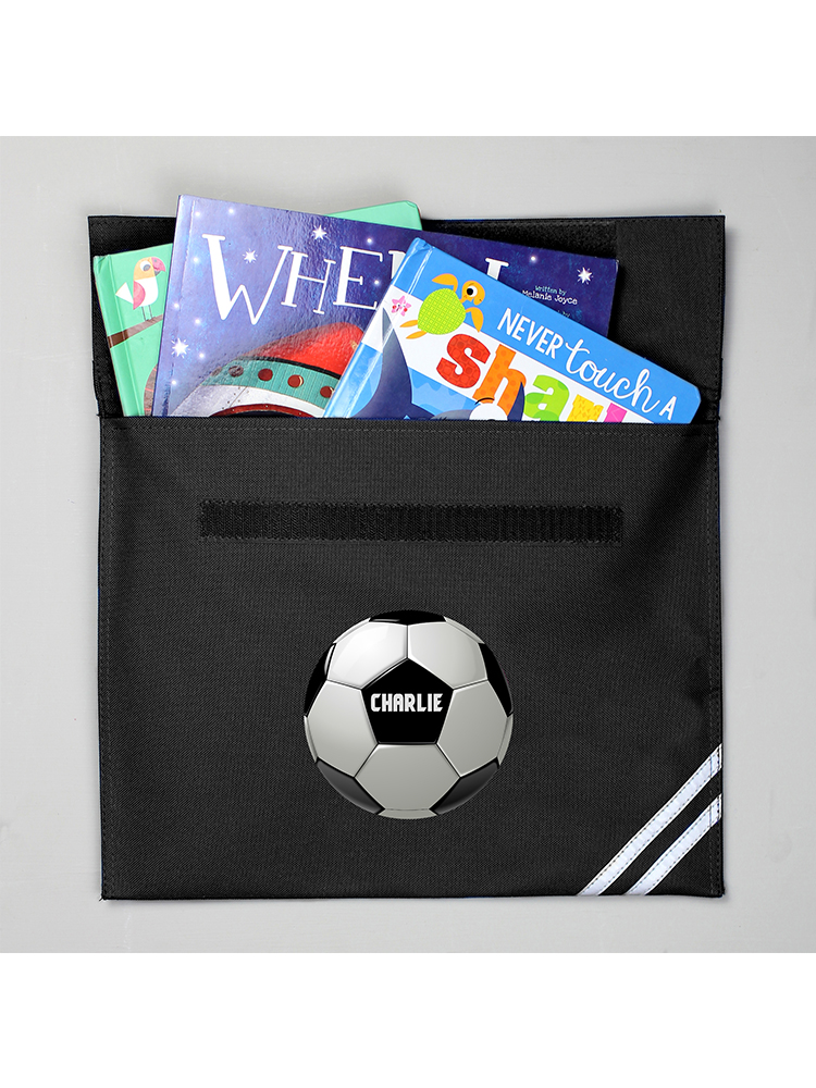 Personalised Football Black Book Bag