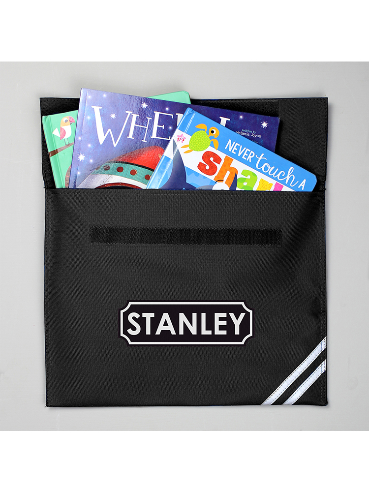 Personalised Name Only Black Book Bag