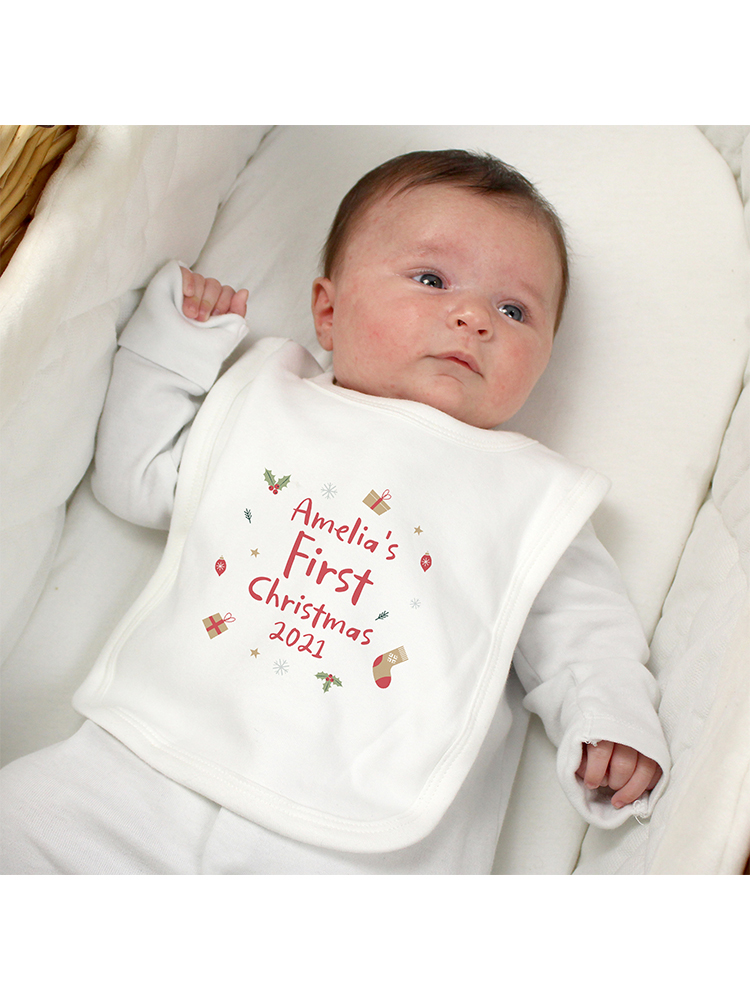 Personalised First Christmas Bib