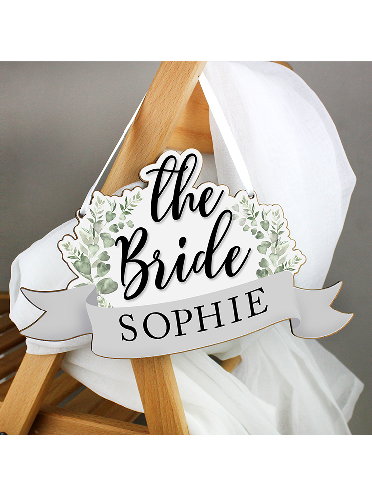 Personalised The Bride Wooden Hanging Decoration